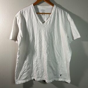 Lot of 3 - Cozy Casual Men’s Polo Ralph Lauren Classic White V-Neck T-shirts XL